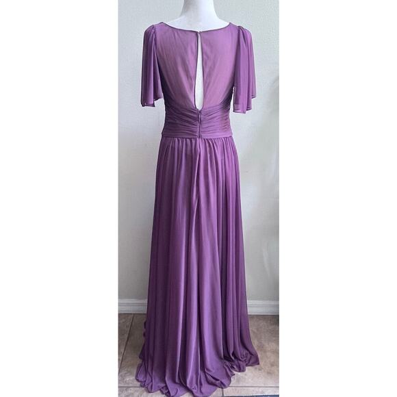 DB Studio Celebrate Elegant V-Neck Flutter Sleeve Bridesmaid Maxi Dress 6 Prom - Picture 2 of 8
